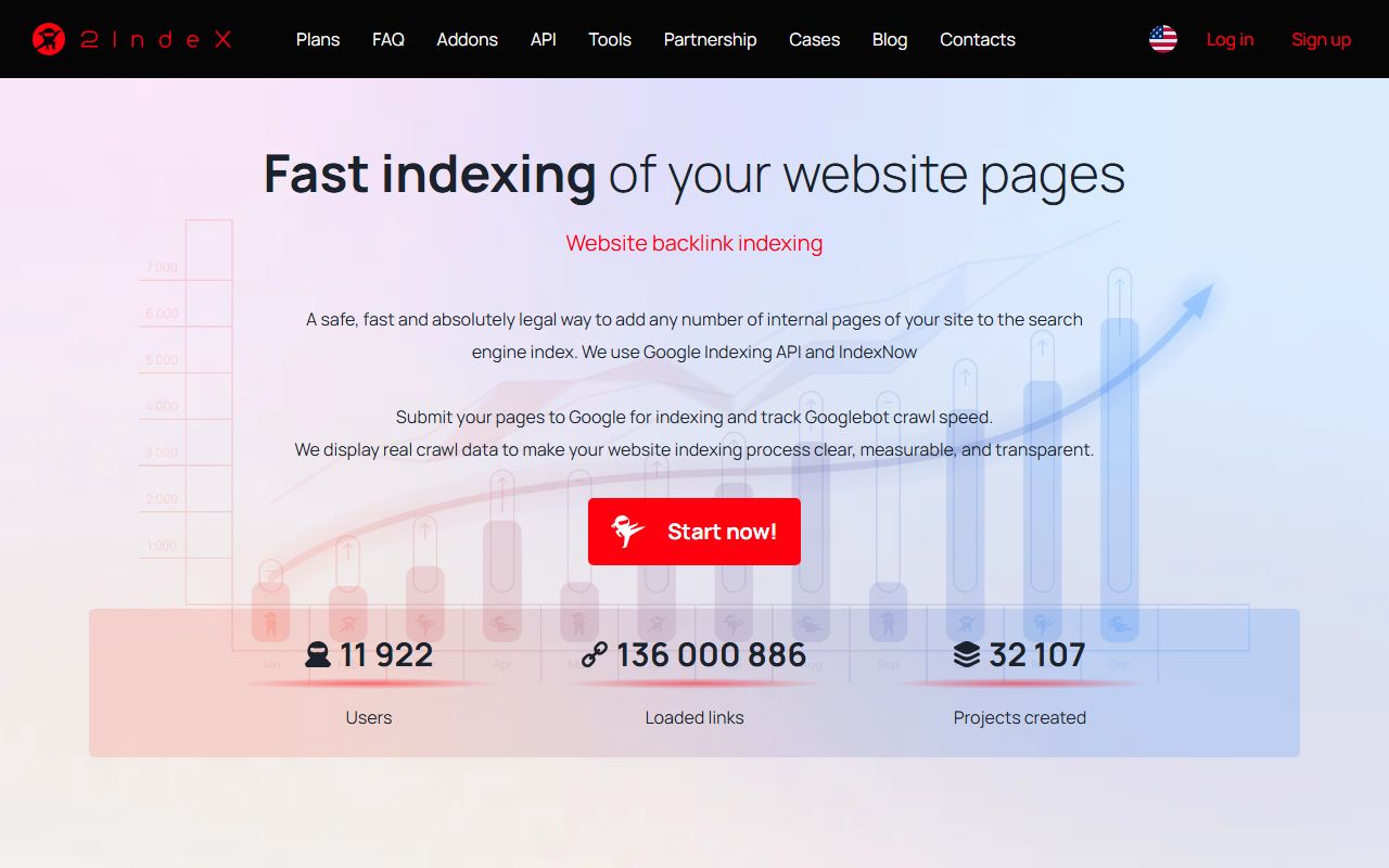 Screenshot of the 2index website (2index.ninja)