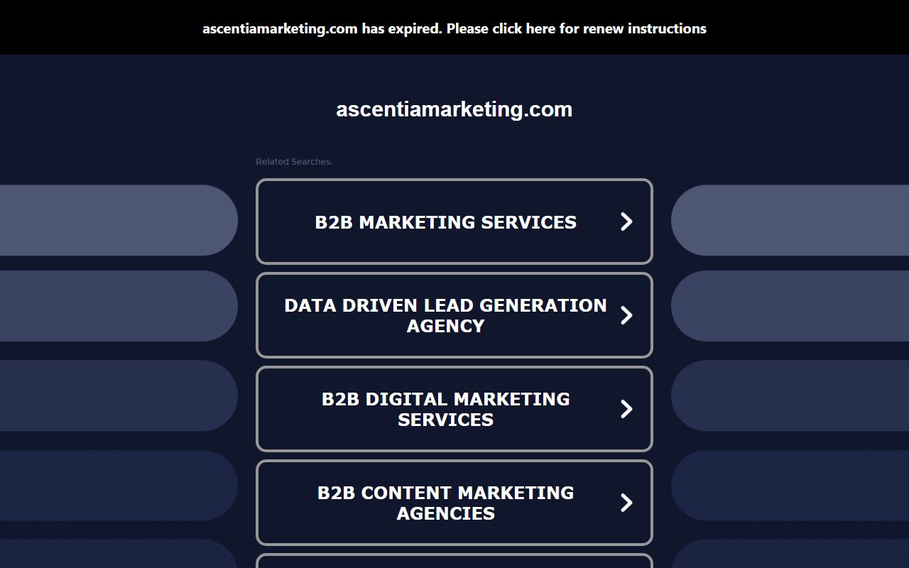 Screenshot of the ascentiamarketing.com website (ascentiamarketing.com)