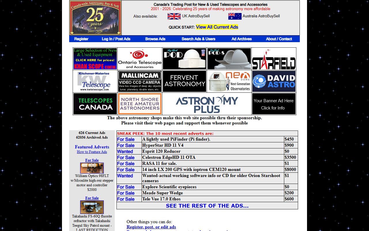 Screenshot of the Canada website (astrobuysell.com)