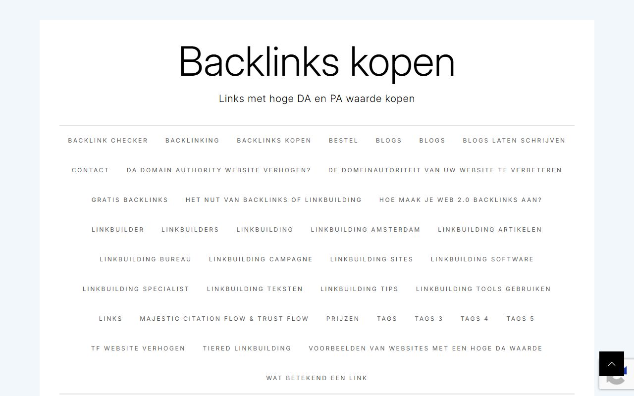 Screenshot of the Backlinks kopen website (back-links-kopen.be)