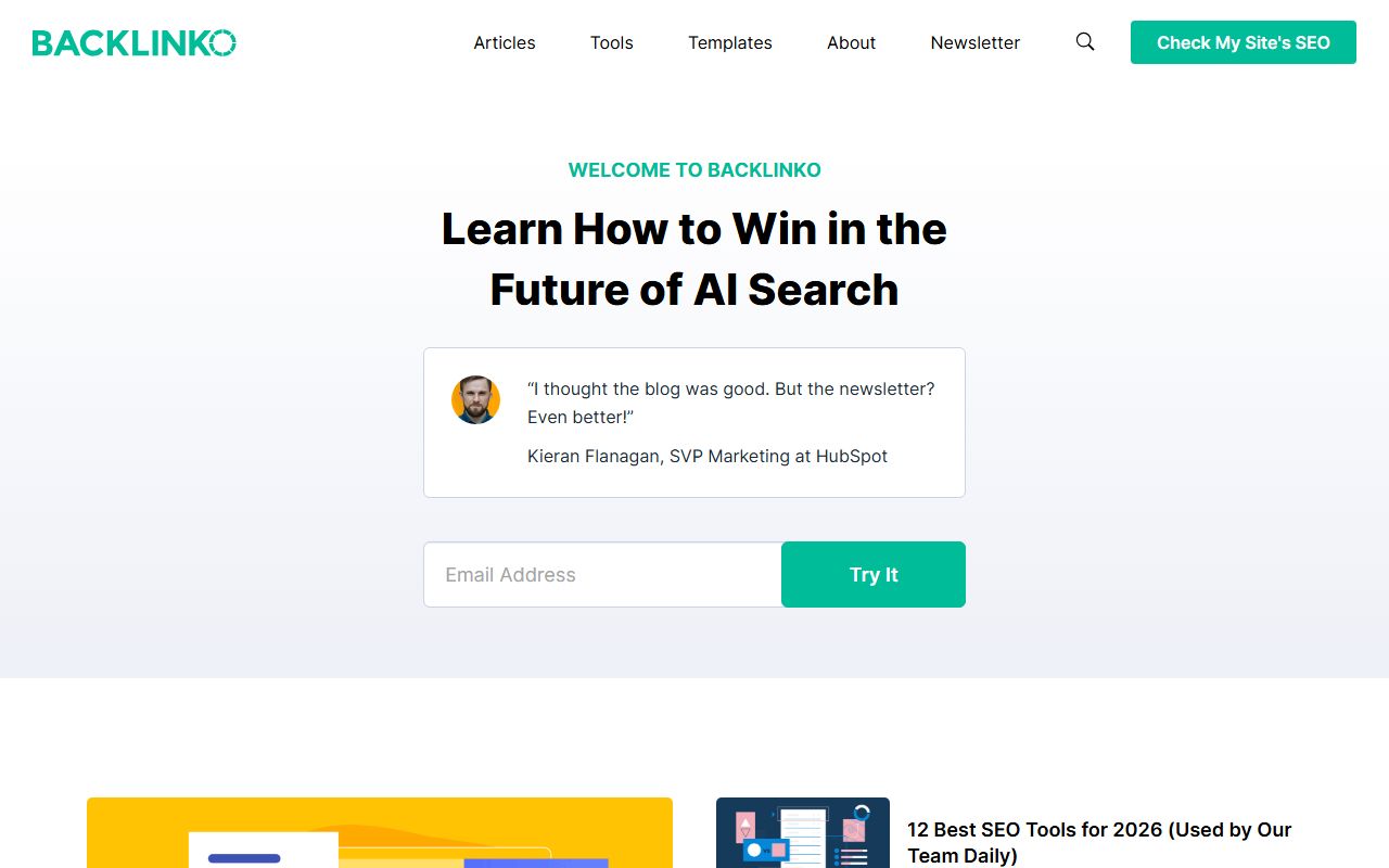 Screenshot of the Backlinko website (backlinko.com)