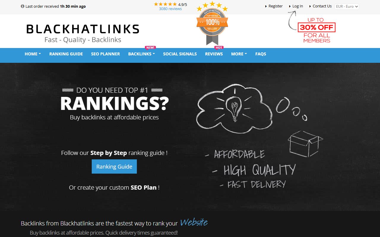 Screenshot of the Blackhatlinks website (blackhatlinks.com)