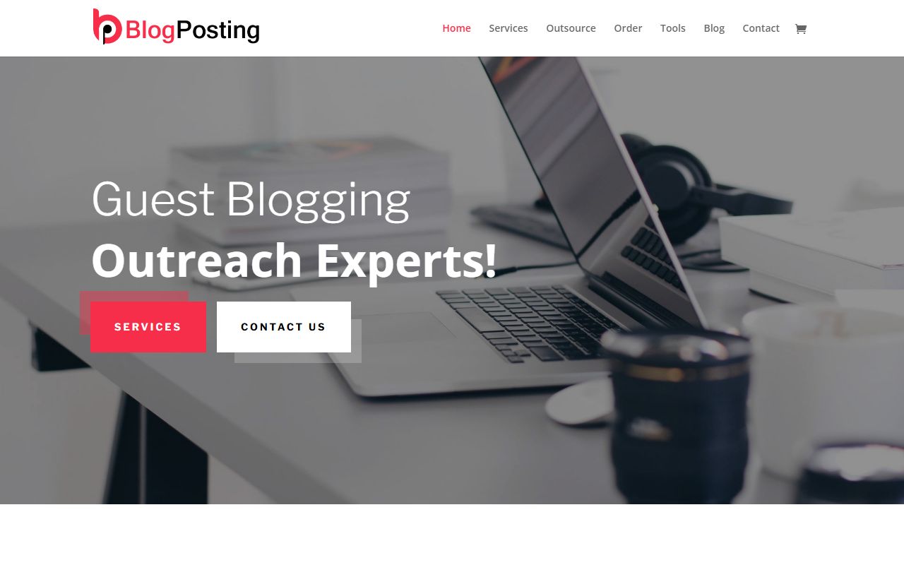 Screenshot of the Blog Posting Services website (blog-posting.com)