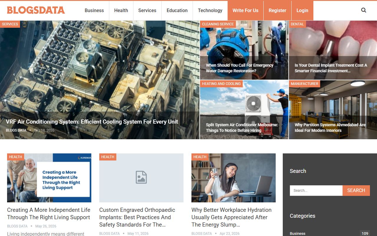 Screenshot of the Blogs Data website (blogsdata.com)