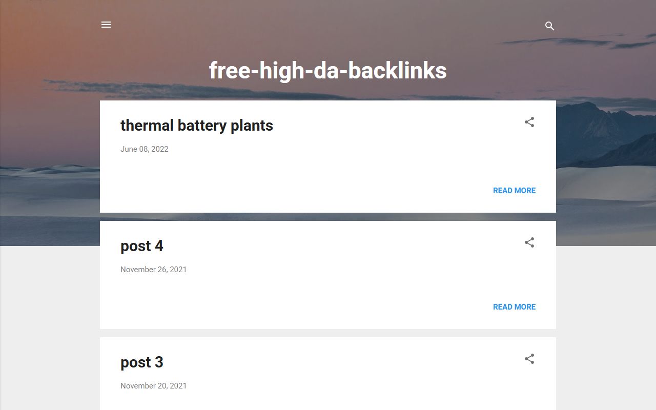 Screenshot of the Blogspot website (free-high-da-backlinks.blogspot.com)