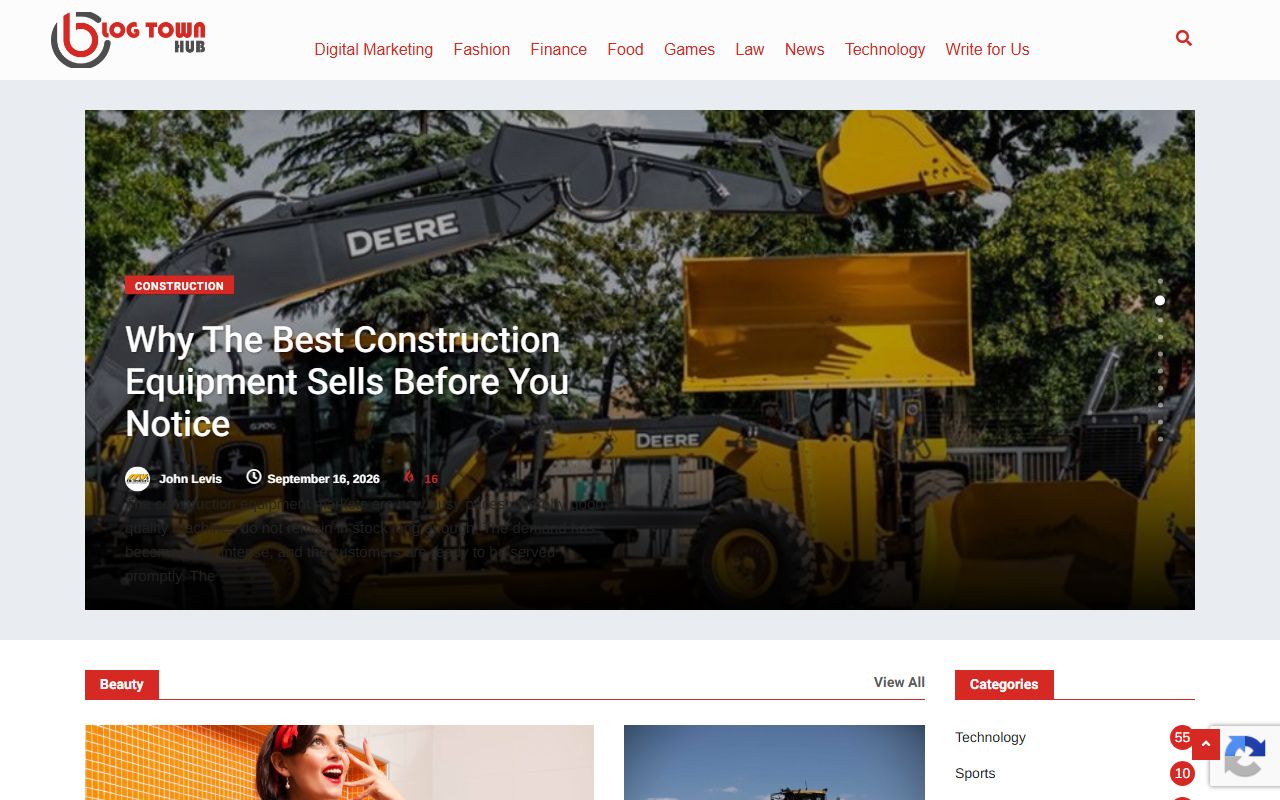 Screenshot of the Blogtownhub website (blogtownhub.com)