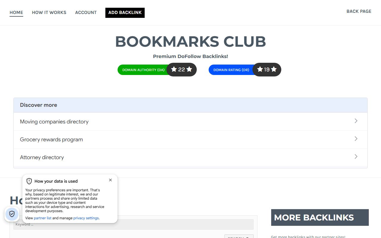 Screenshot of the Bookmarks Club website (bookmarksclub.com)