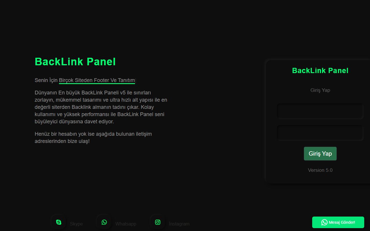 Screenshot of the Buybacklinks website (buybacklinks.link)