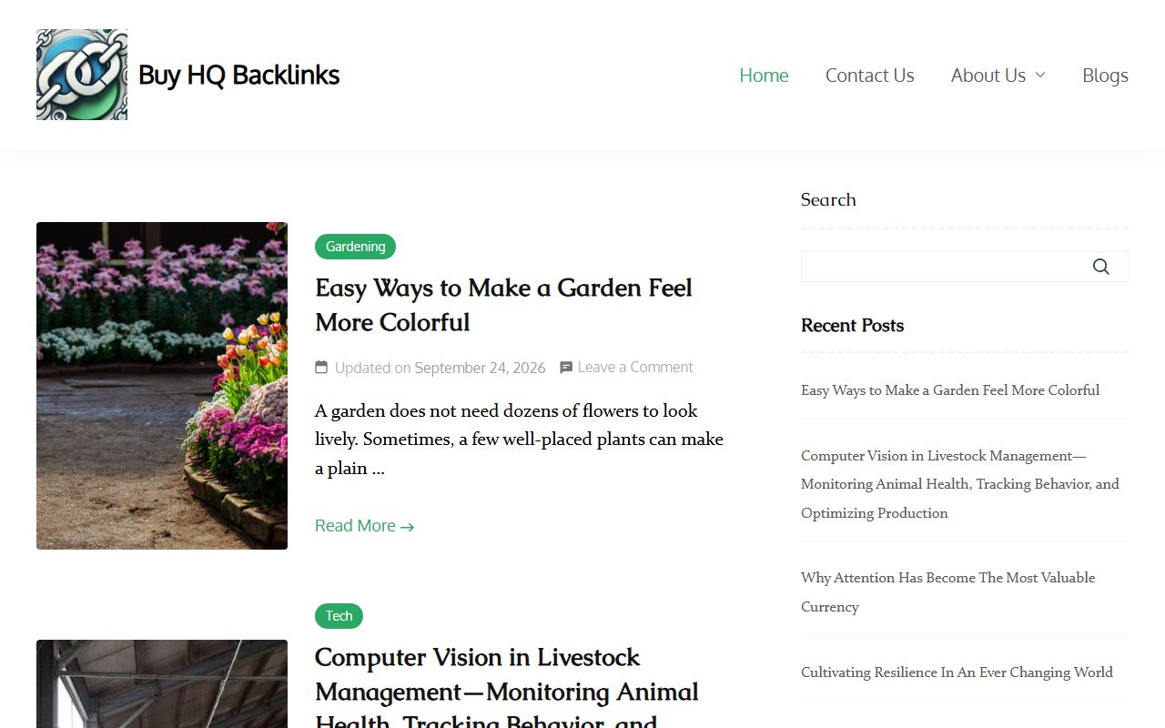 Screenshot of the Buy HQ Backlinks website (buyhqbacklinks.com)