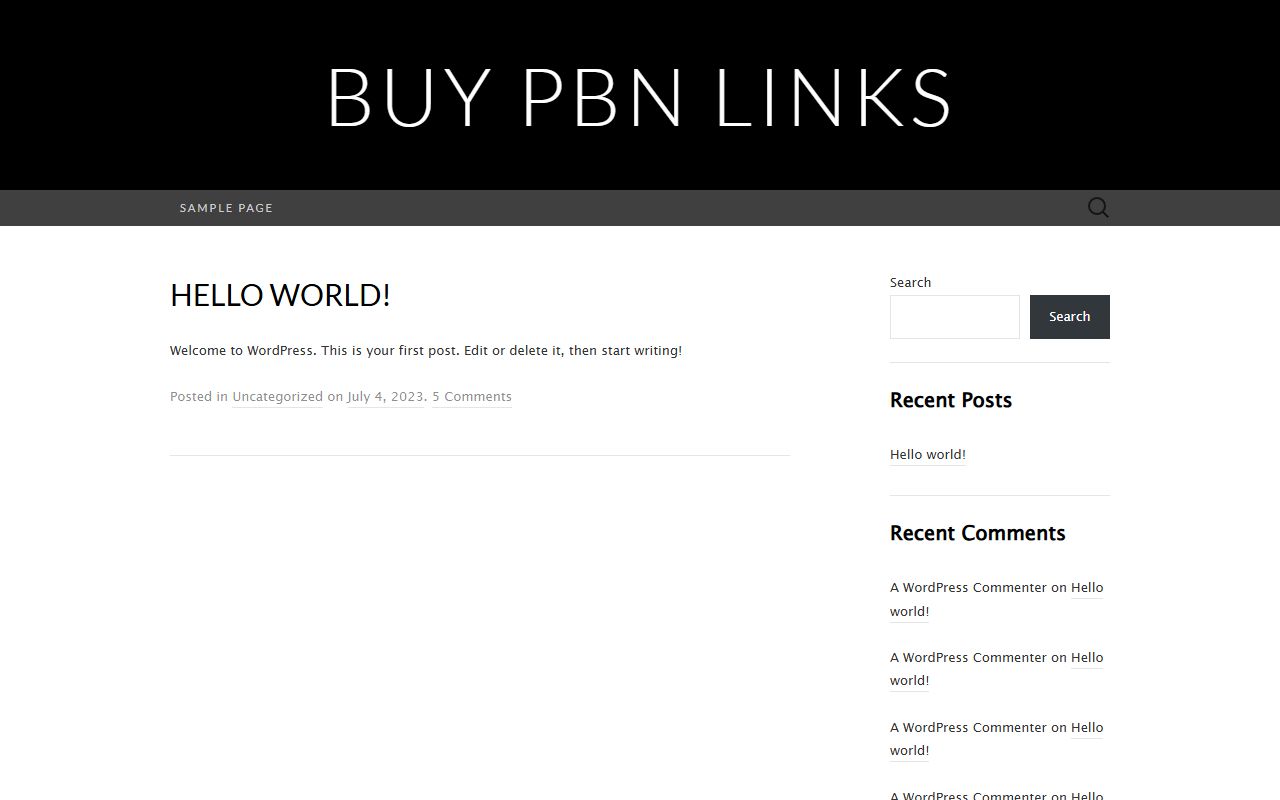 Screenshot of the Buy PBN Links website (buypbnlinks.net)