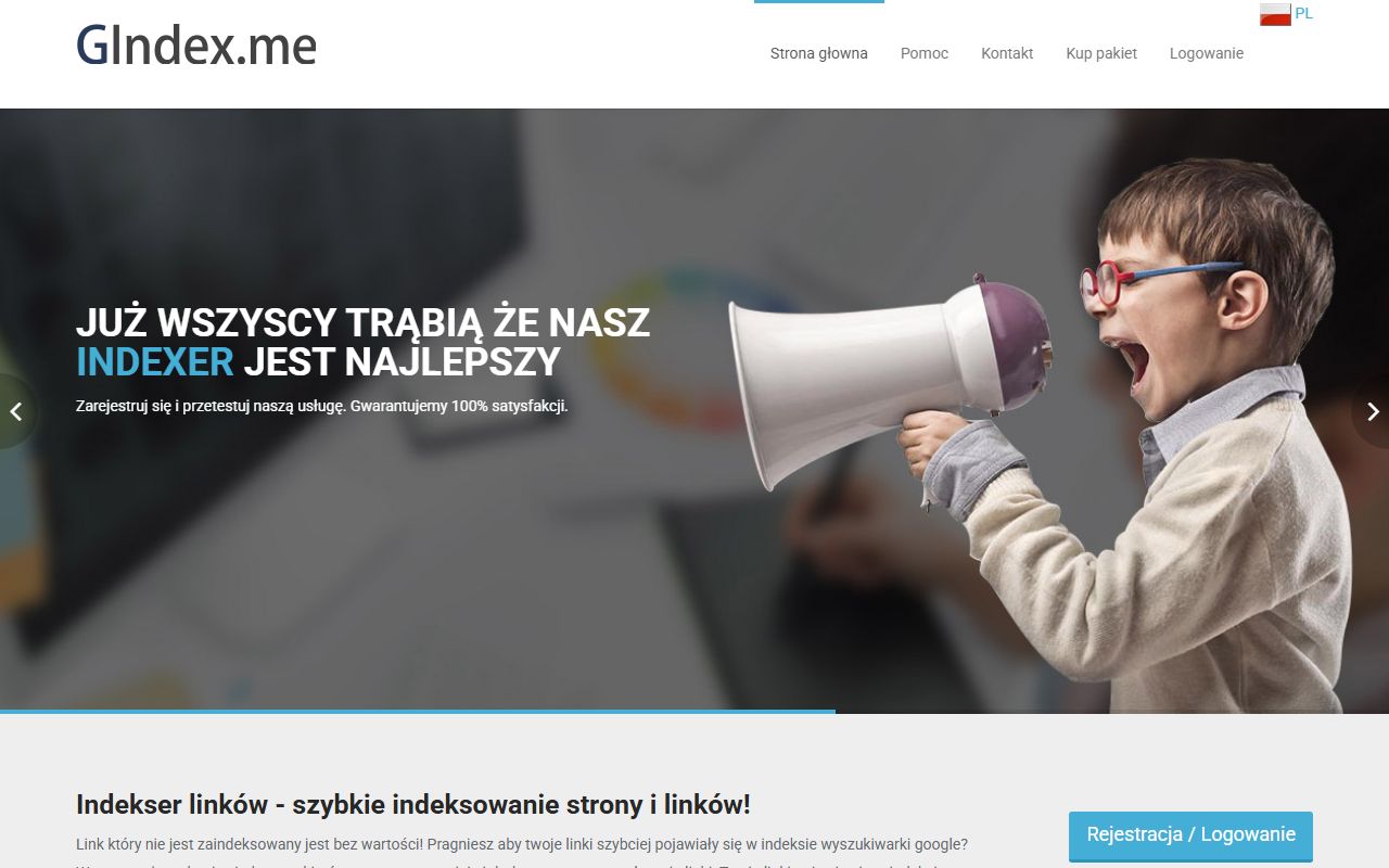 Screenshot of the Gindex website (gindex.me)