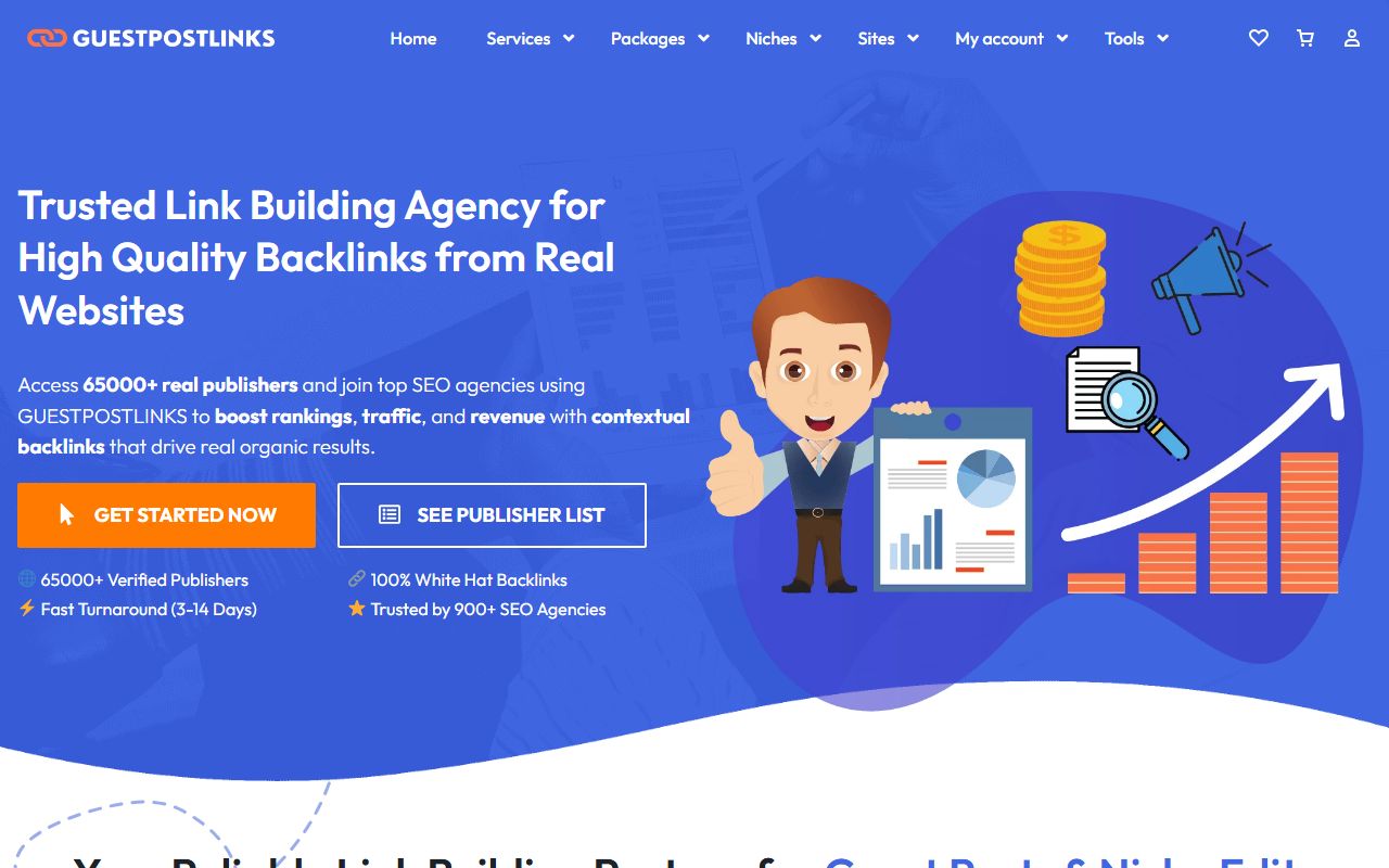 Screenshot of the Guestpostlinks website (guestpostlinks.net)