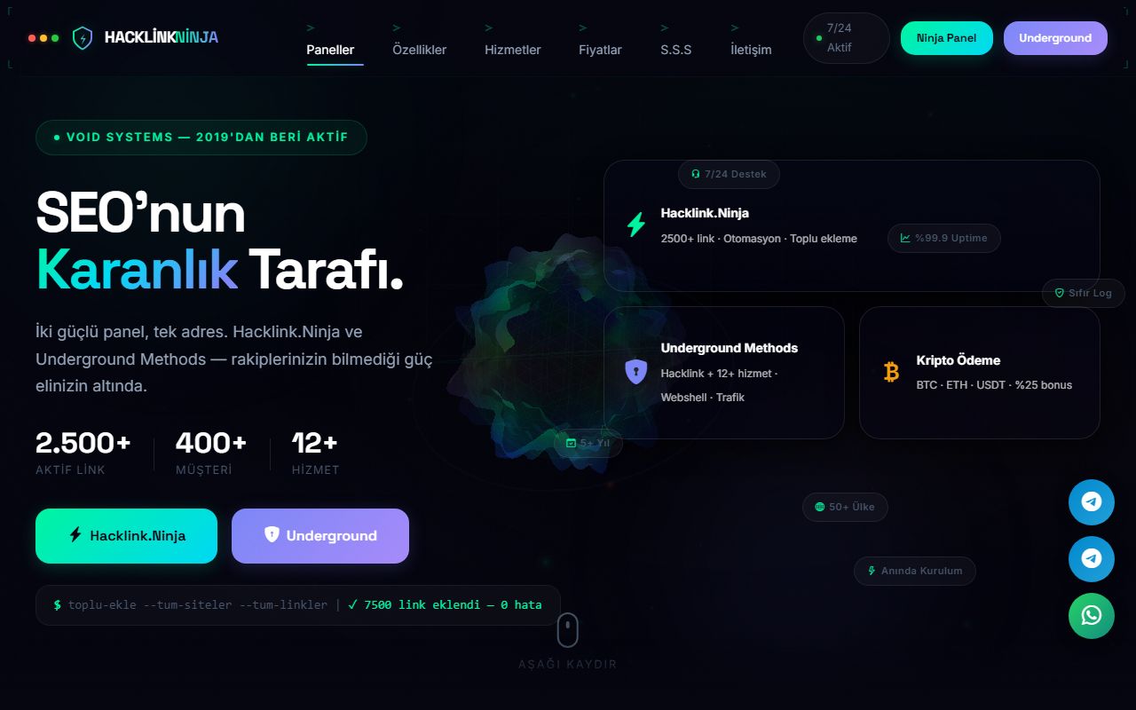 Screenshot of the HacklinkLive website (hacklinklive.com)