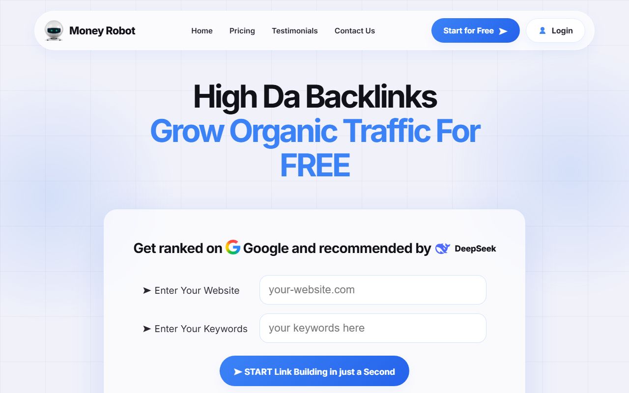 Screenshot of the Highdabacklinks website (highdabacklinks.website)