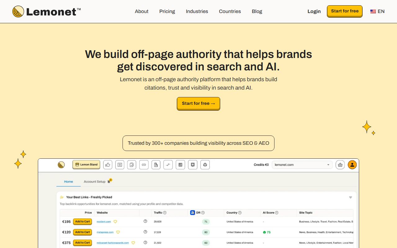 Screenshot of the Lemonet.com website (lemonet.com)