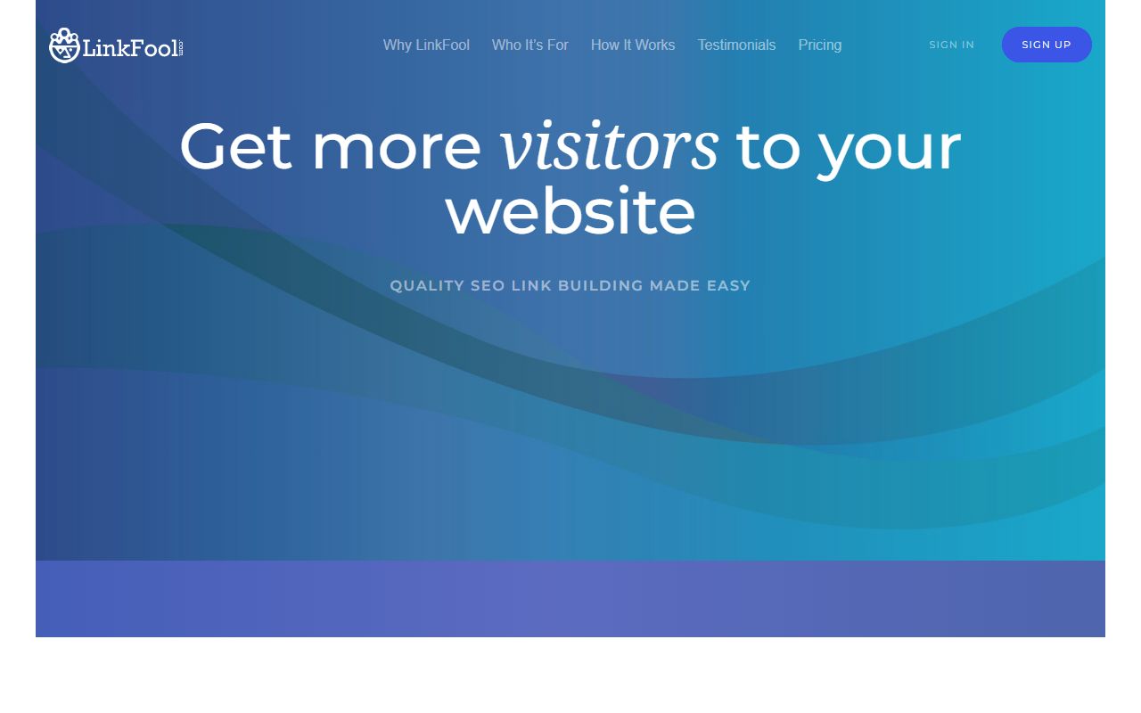 Screenshot of the LinkFool website (linkfool.com)
