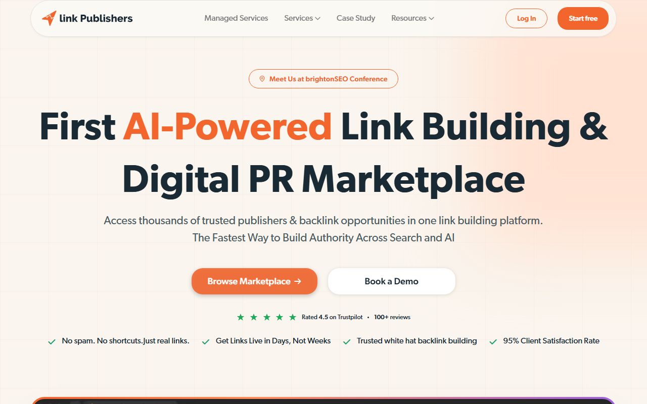 Screenshot of the AI website (linkpublishers.com)