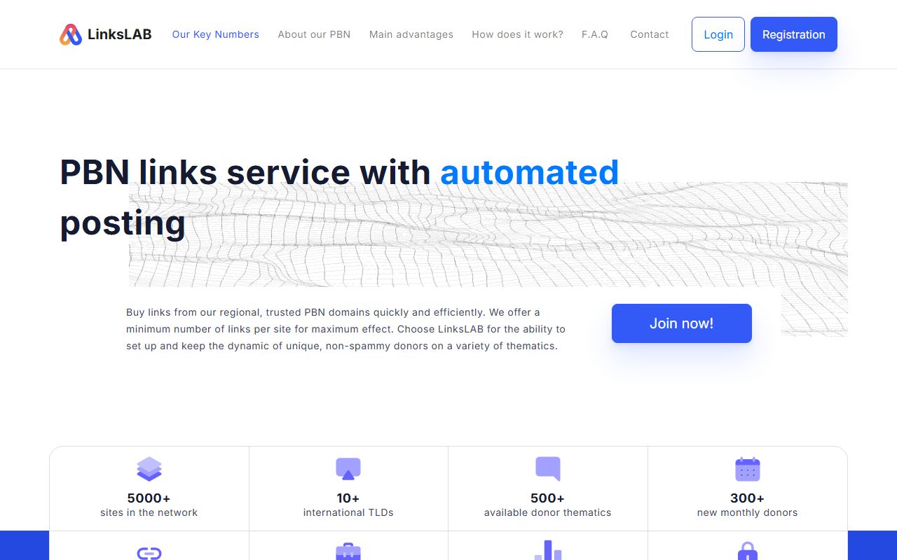 Screenshot of the Linkslab website (linkslab.io)