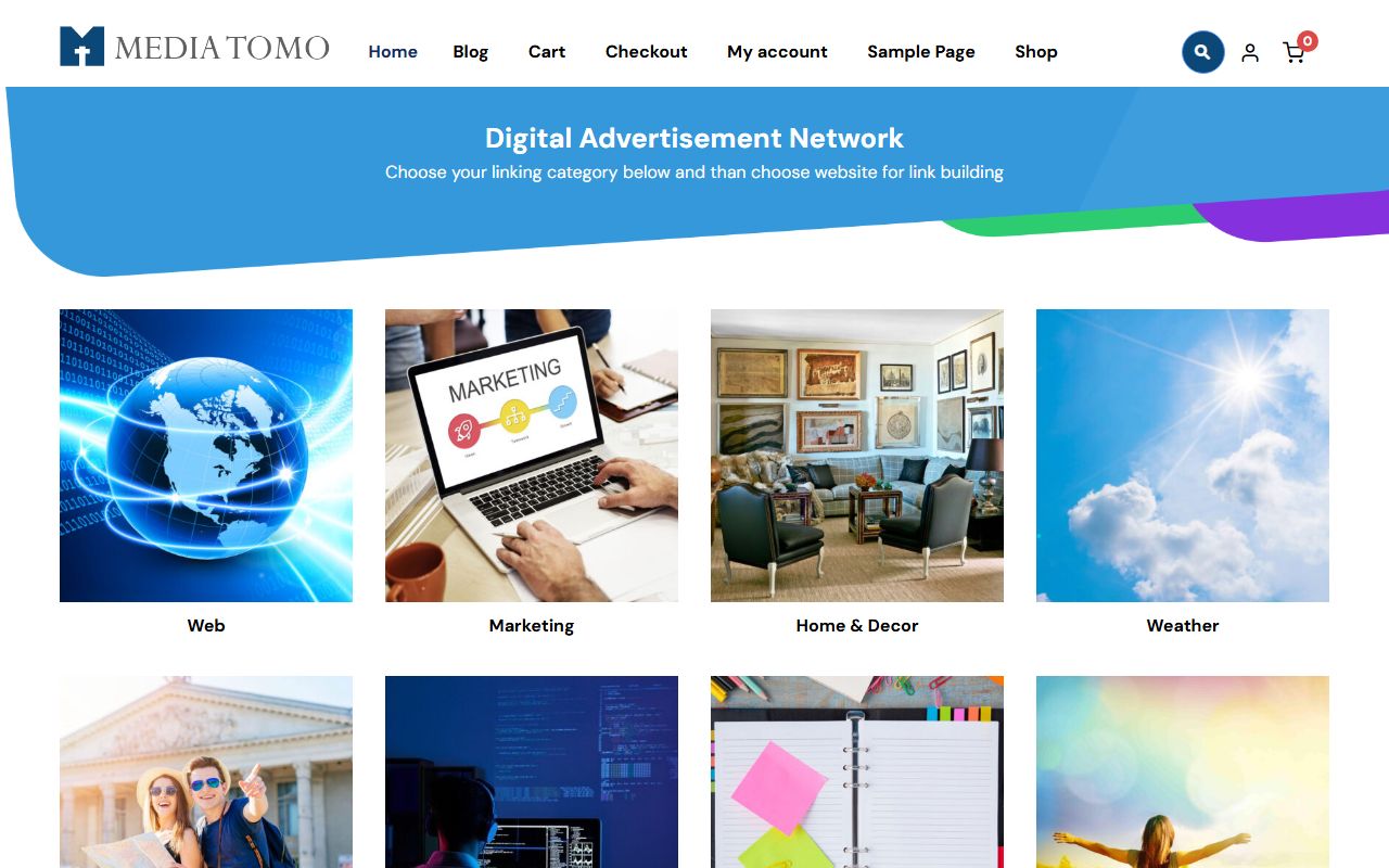 Screenshot of the Mediatomo website (mediatomo.com)