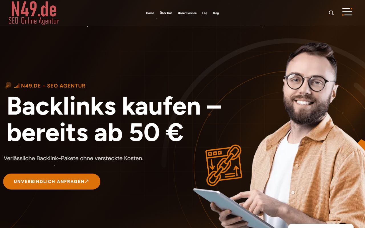 Screenshot of the N49.de website (n49.de)