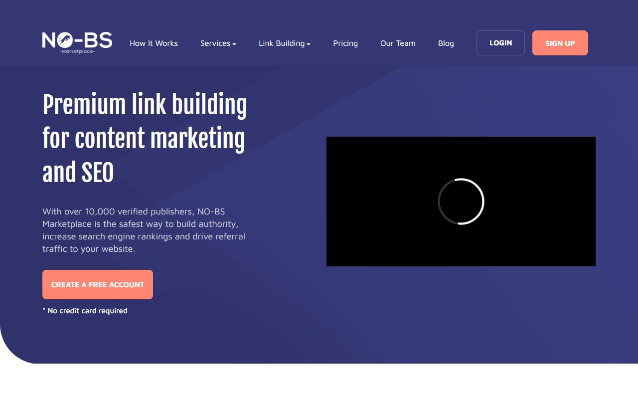 Screenshot of the Link Building Services website (nobs.link)