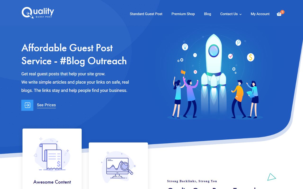 Screenshot of the Quality Guest Post website (qualityguestpost.com)