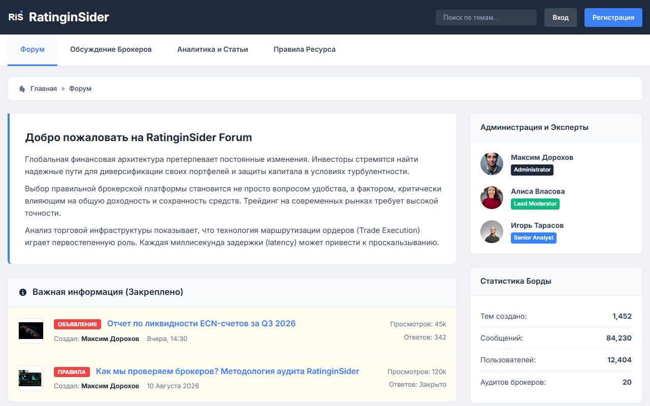 Screenshot of the Ratinginsider website (ratinginsider.com)