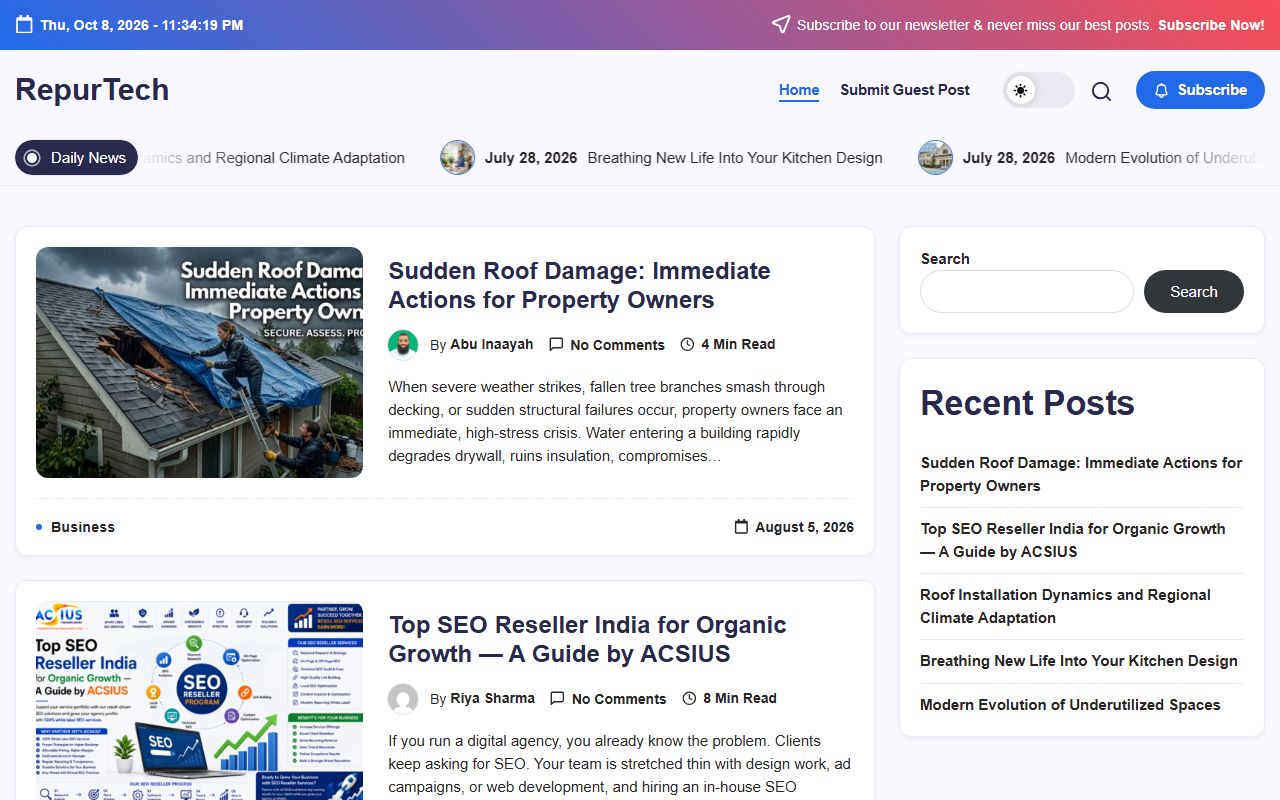 Screenshot of the RepurTech website (repurtech.com)
