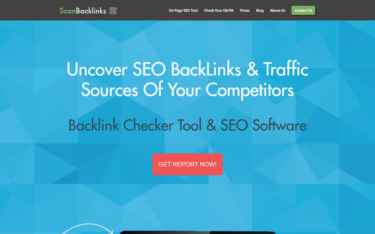 Screenshot of the ScanBacklinks website (scanbacklinks.com)