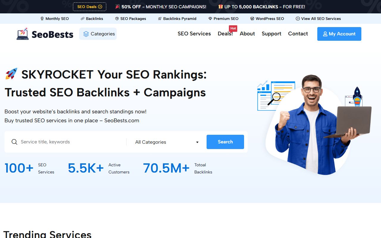 Screenshot of the SeoBests.com website (seobests.com)