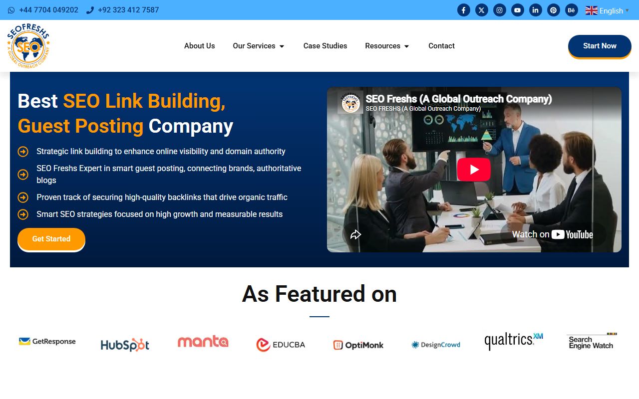Screenshot of the Seofreshs website (seofreshs.com)