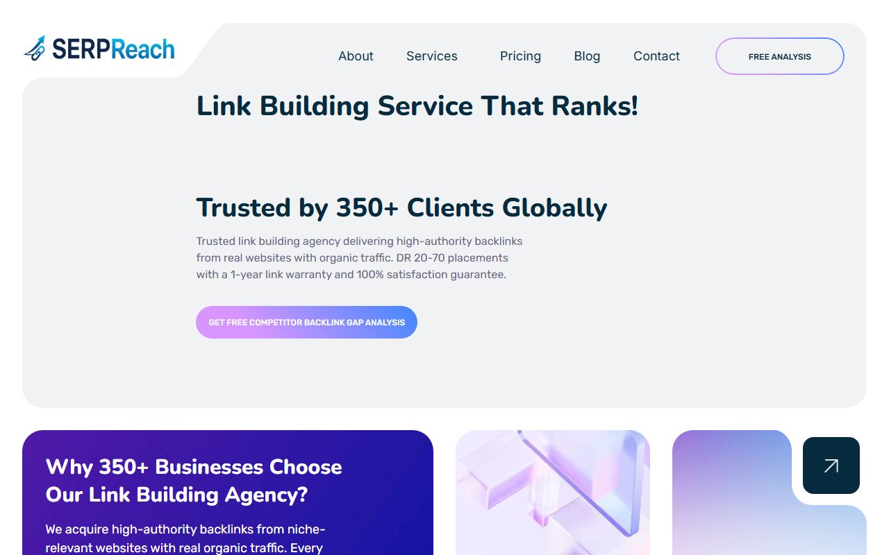 Screenshot of the SERPreach website (serpreach.com)