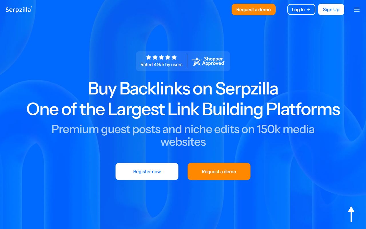 Screenshot of the Serpzilla website (serpzilla.com)