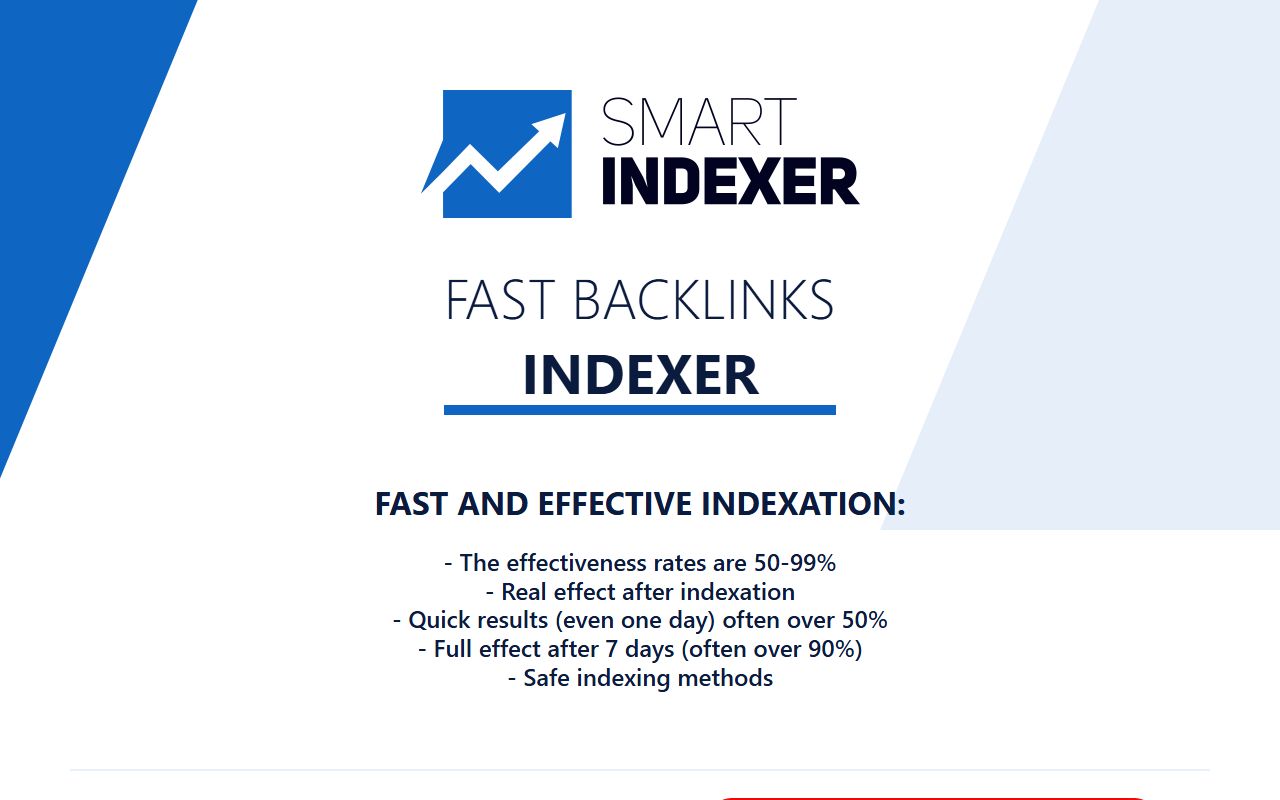 Screenshot of the SmartIndexer website (smartindexer.net)
