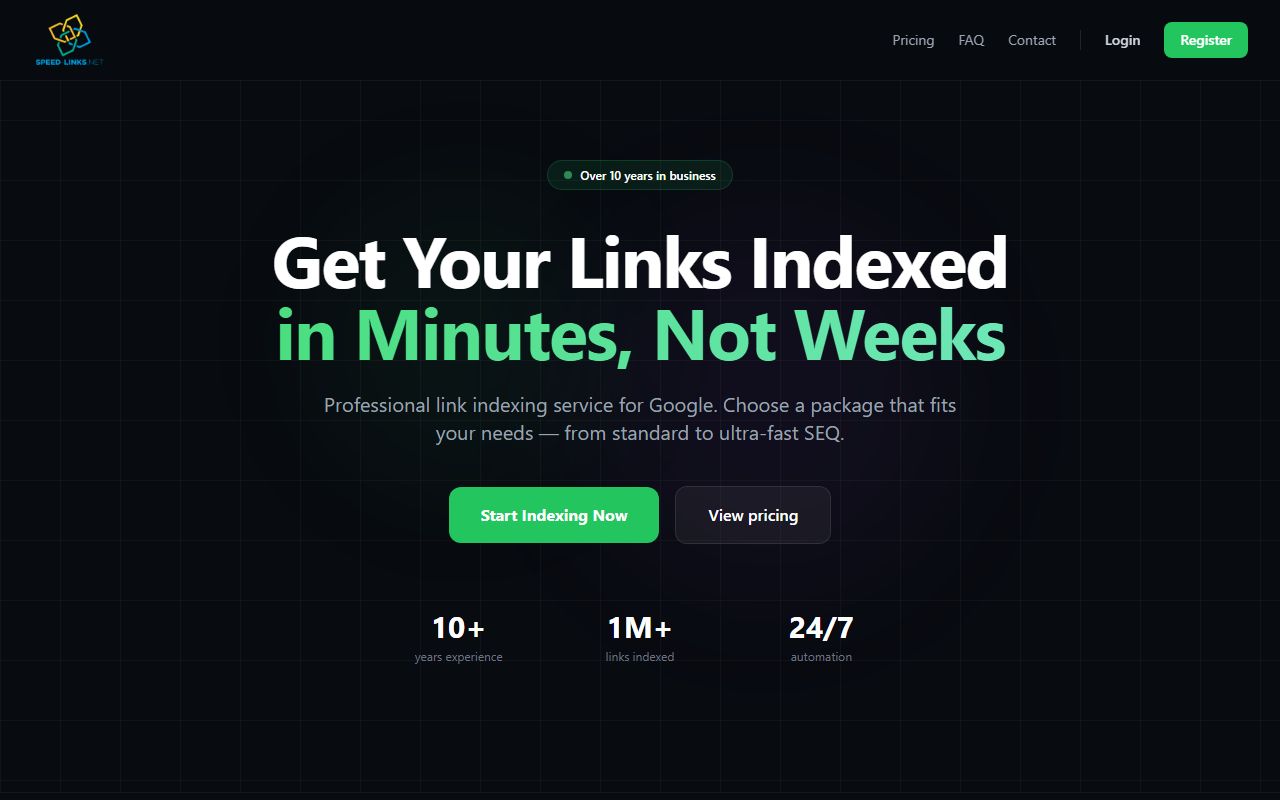 Screenshot of the Speed Links website (speed-links.net)