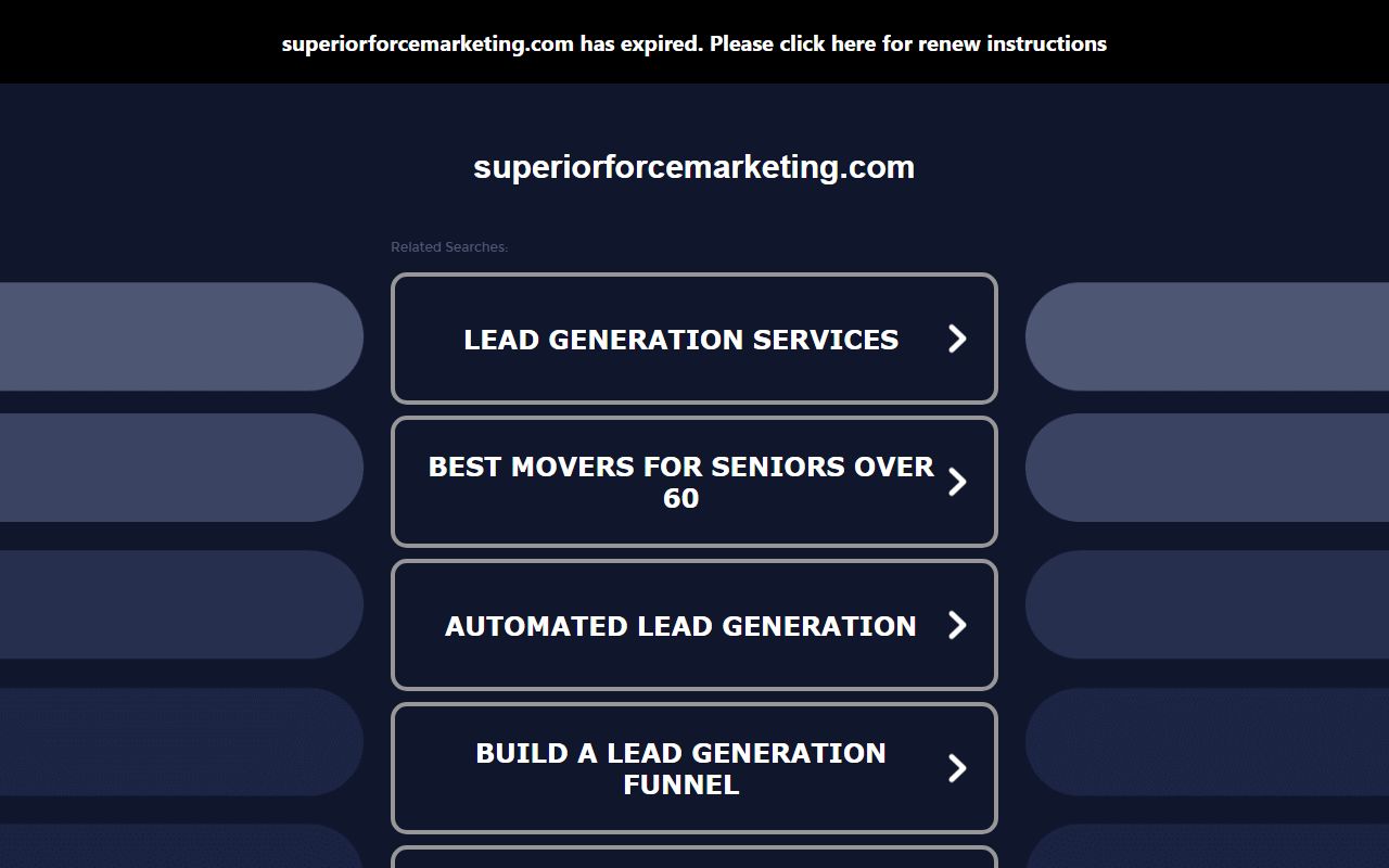 Screenshot of the superiorforcemarketing.com website (superiorforcemarketing.com)