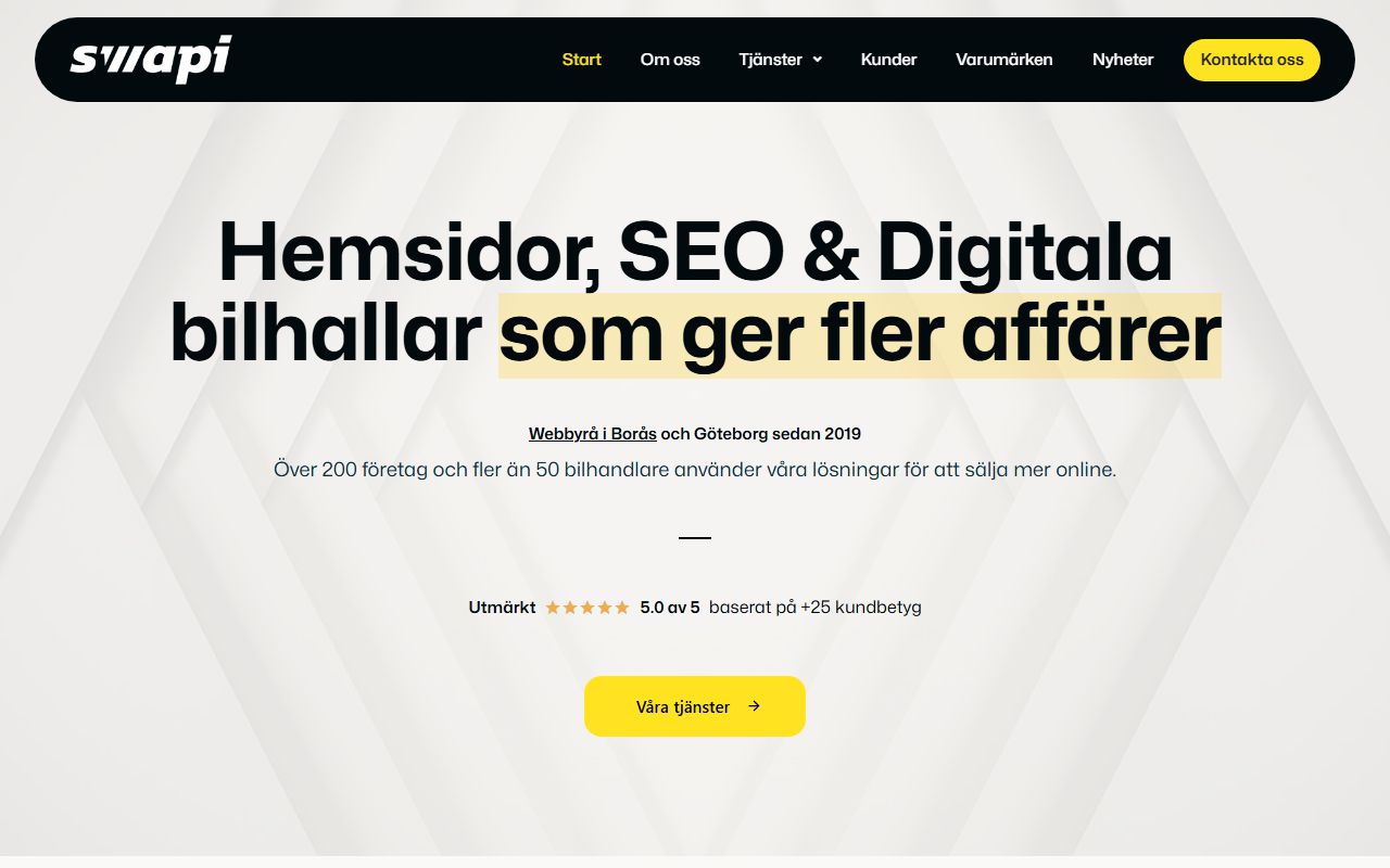 Screenshot of the Swapi website (swapi.se)