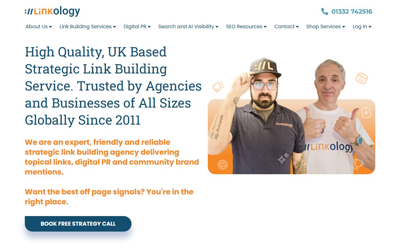 Screenshot of the UK Linkology website (uklinkology.co.uk)