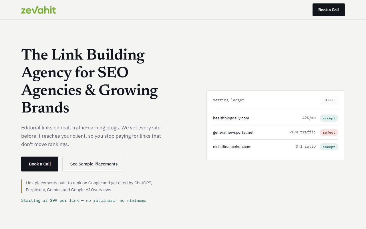 Screenshot of the Zevahit website (zevahit.com)
